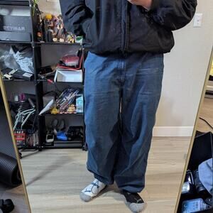 Blue uniqlo parachute baggy pants